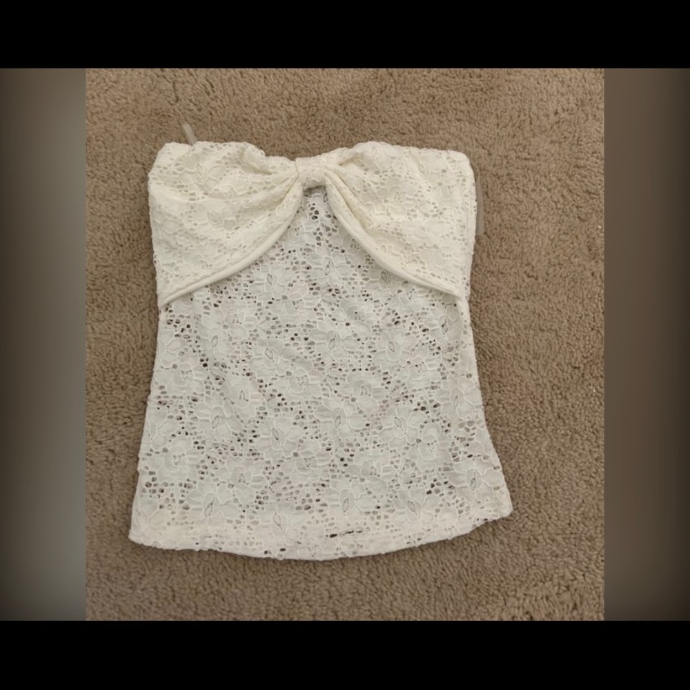 White lace tube top